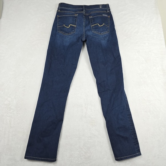 7 For All Mankind Women's Size 26‎ Dark Wash Straight Leg Denim Jeans - Picture 7 of 7